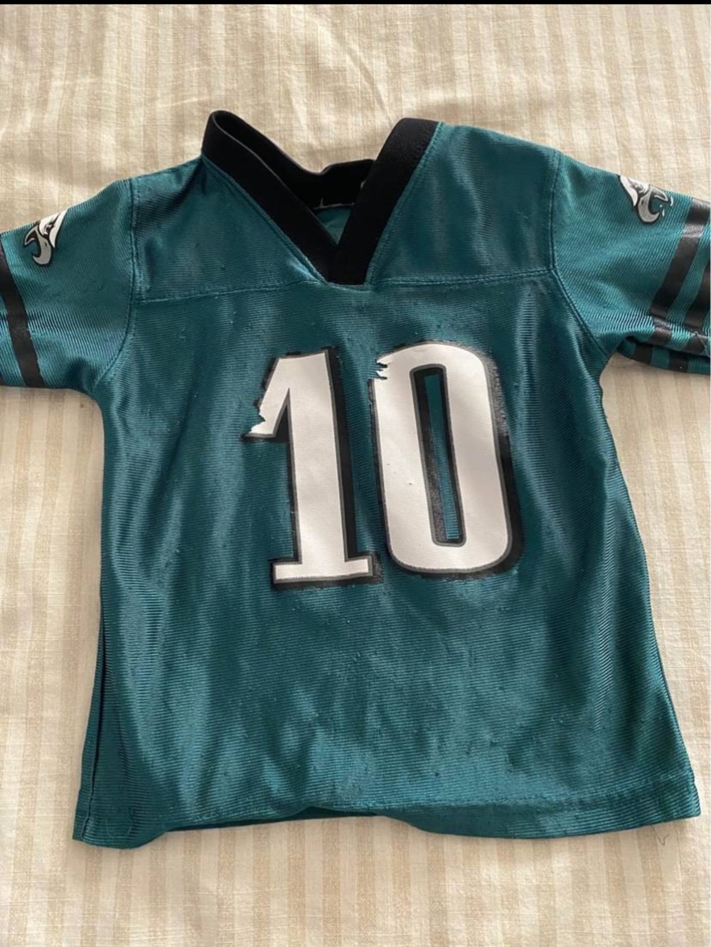Fabletics Teal Short-Sleeve Kids Jersey with White Number 10
